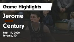 Jerome  vs Century  Game Highlights - Feb. 14, 2020