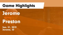 Jerome  vs Preston  Game Highlights - Jan. 31, 2019