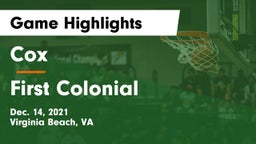 Cox  vs First Colonial  Game Highlights - Dec. 14, 2021