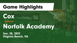 Cox  vs Norfolk Academy Game Highlights - Jan. 28, 2022
