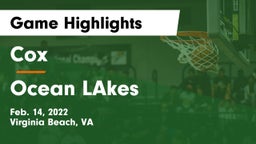 Cox  vs Ocean LAkes Game Highlights - Feb. 14, 2022