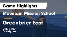 Mountain Mission School vs Greenbrier East  Game Highlights - Dec. 3, 2021
