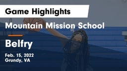Mountain Mission School vs Belfry  Game Highlights - Feb. 15, 2022