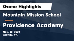 Mountain Mission School vs Providence Academy Game Highlights - Nov. 18, 2022