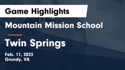 Mountain Mission School vs Twin Springs  Game Highlights - Feb. 11, 2023