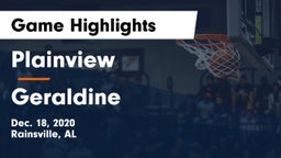 Plainview  vs Geraldine  Game Highlights - Dec. 18, 2020