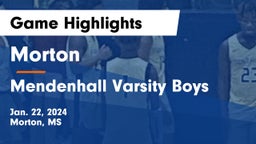 Morton  vs Mendenhall  Varsity Boys Game Highlights - Jan. 22, 2024