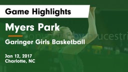 Myers Park  vs Garinger  Girls Basketball Game Highlights - Jan 12, 2017