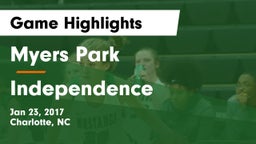 Myers Park  vs Independence  Game Highlights - Jan 23, 2017