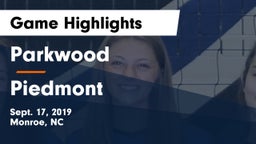 Parkwood  vs Piedmont Game Highlights - Sept. 17, 2019