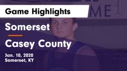 Somerset  vs Casey County  Game Highlights - Jan. 10, 2020