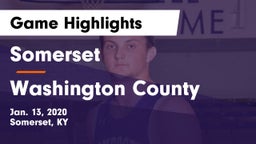 Somerset  vs Washington County  Game Highlights - Jan. 13, 2020