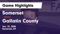 Somerset  vs Gallatin County  Game Highlights - Jan. 23, 2020
