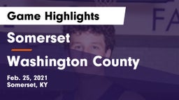Somerset  vs Washington County  Game Highlights - Feb. 25, 2021