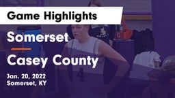 Somerset  vs Casey County  Game Highlights - Jan. 20, 2022