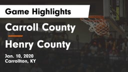 Carroll County  vs Henry County  Game Highlights - Jan. 10, 2020