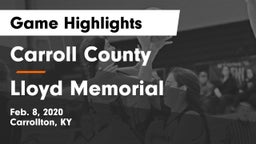 Carroll County  vs Lloyd Memorial  Game Highlights - Feb. 8, 2020