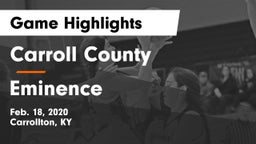 Carroll County  vs Eminence Game Highlights - Feb. 18, 2020