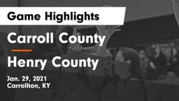 Carroll County  vs Henry County Game Highlights - Jan. 29, 2021