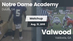 Matchup:      Notre Dame Acad vs. Valwood  2018