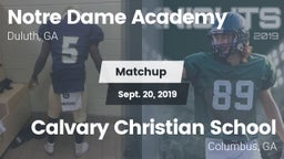 Matchup:      Notre Dame Acad vs. Calvary Christian School 2019