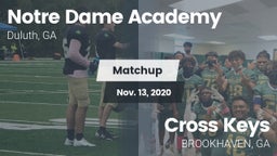 Matchup:      Notre Dame Acad vs. Cross Keys  2020