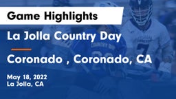La Jolla Country Day  vs Coronado , Coronado, CA Game Highlights - May 18, 2022