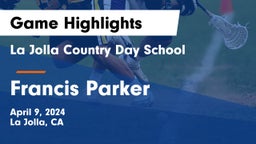 La Jolla Country Day School vs Francis Parker  Game Highlights - April 9, 2024