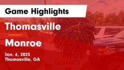 Thomasville  vs Monroe  Game Highlights - Jan. 6, 2023