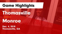 Thomasville  vs Monroe  Game Highlights - Dec. 4, 2018