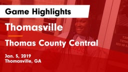 Thomasville  vs Thomas County Central  Game Highlights - Jan. 5, 2019