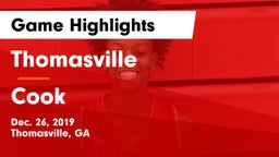 Thomasville  vs Cook  Game Highlights - Dec. 26, 2019