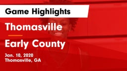 Thomasville  vs Early County  Game Highlights - Jan. 10, 2020
