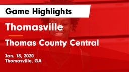 Thomasville  vs Thomas County Central  Game Highlights - Jan. 18, 2020