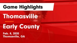 Thomasville  vs Early County Game Highlights - Feb. 8, 2020
