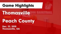 Thomasville  vs Peach County  Game Highlights - Dec. 22, 2020