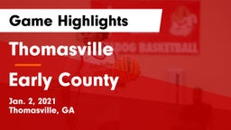 Thomasville  vs Early County  Game Highlights - Jan. 2, 2021