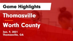 Thomasville  vs Worth County  Game Highlights - Jan. 9, 2021