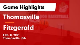 Thomasville  vs Fitzgerald  Game Highlights - Feb. 8, 2021
