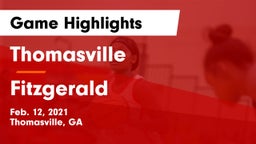 Thomasville  vs Fitzgerald  Game Highlights - Feb. 12, 2021