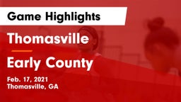 Thomasville  vs Early County  Game Highlights - Feb. 17, 2021