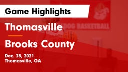 Thomasville  vs Brooks County  Game Highlights - Dec. 28, 2021
