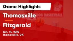 Thomasville  vs Fitzgerald  Game Highlights - Jan. 15, 2022