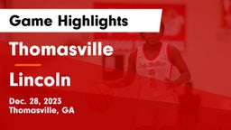 Thomasville  vs Lincoln  Game Highlights - Dec. 28, 2023