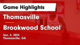 Thomasville  vs Brookwood School Game Highlights - Jan. 4, 2024