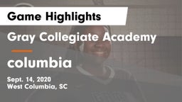 Gray Collegiate Academy vs columbia  Game Highlights - Sept. 14, 2020