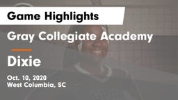 Gray Collegiate Academy vs Dixie  Game Highlights - Oct. 10, 2020