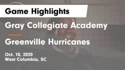Gray Collegiate Academy vs Greenville Hurricanes Game Highlights - Oct. 10, 2020