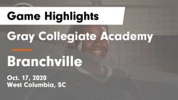 Gray Collegiate Academy vs Branchville  Game Highlights - Oct. 17, 2020