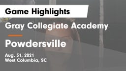 Gray Collegiate Academy vs Powdersville  Game Highlights - Aug. 31, 2021